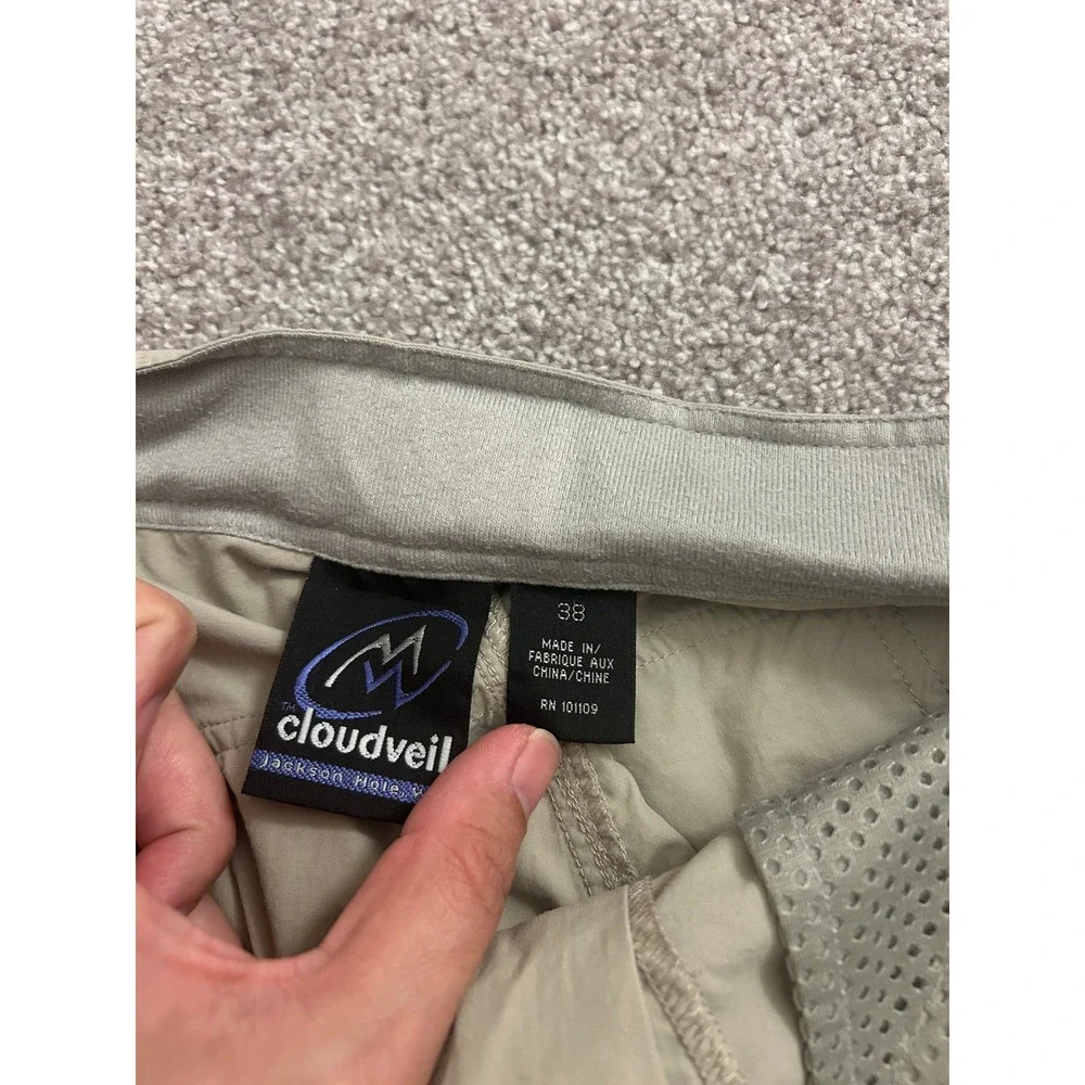 Cloudveil Hiking Shorts Mens 38 Tan Excellent Supplex Nylon Belted Cargo Trail